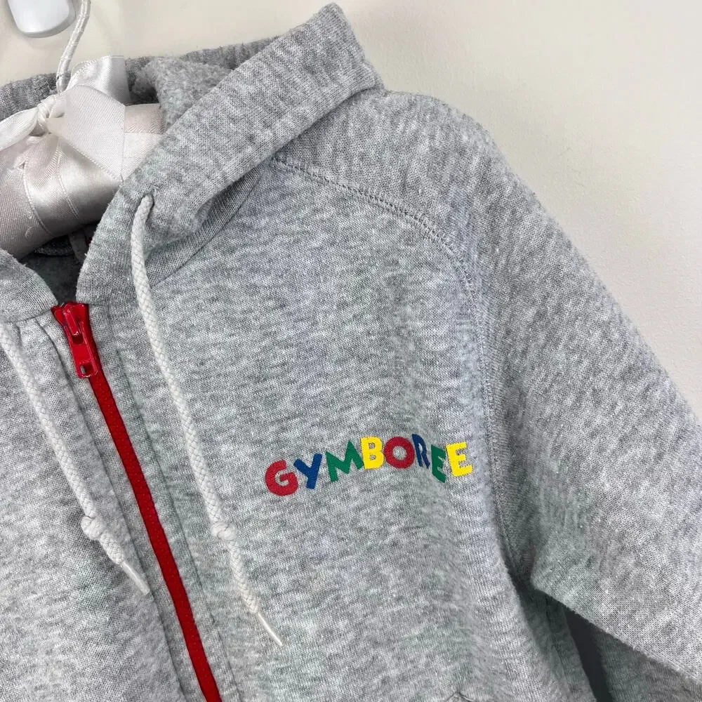 Vintage Gymboree Color Block Gray Hoodie Zip Sweatshirt Medium 3-4
